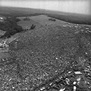 Aerial view of Woodstock Music Festival