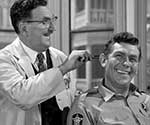Floyd cutting Andy's hair in the Barbershop on the Andy Griffith Show