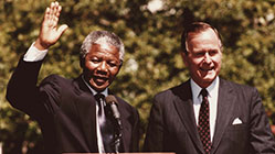 Nelson Mandela with President Busch