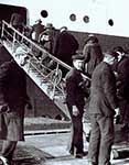 Passengers boarding the Titanic