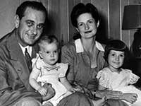 Lyndon B Johnson with his wife and children